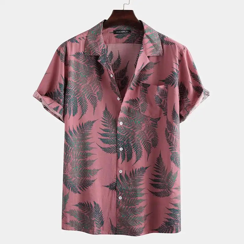 Chemise Imprimée Feuilles Tropicales