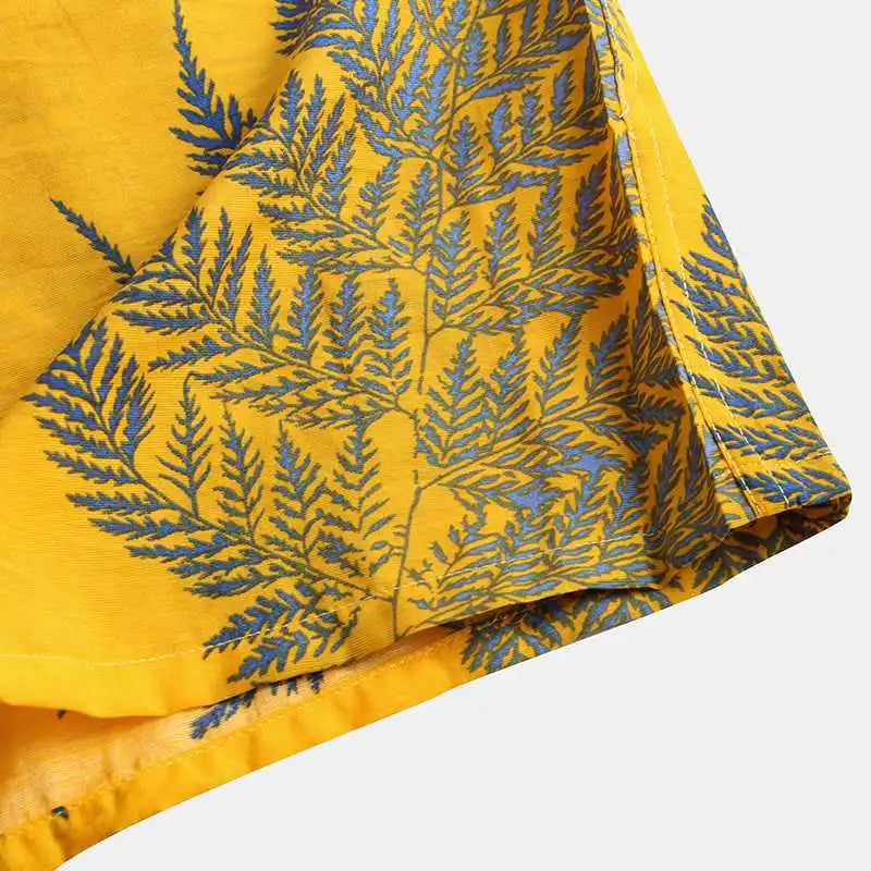 Chemise Imprimée Feuilles Tropicales