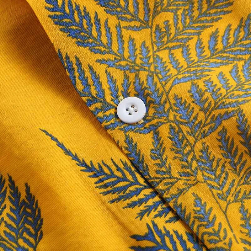 Chemise Imprimée Feuilles Tropicales