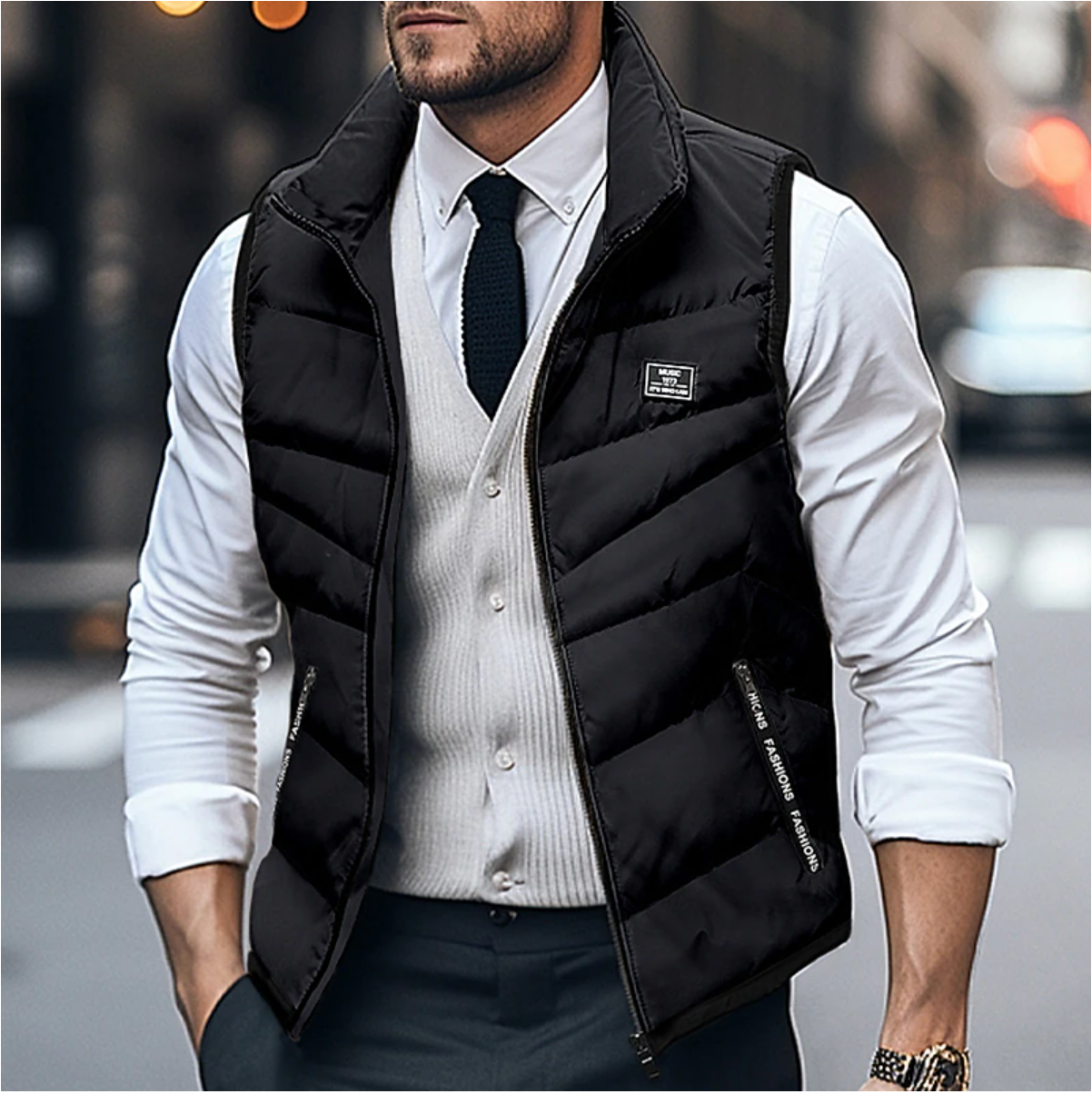 Maxime | Gilet matelassé pour homme avec fermeture éclair