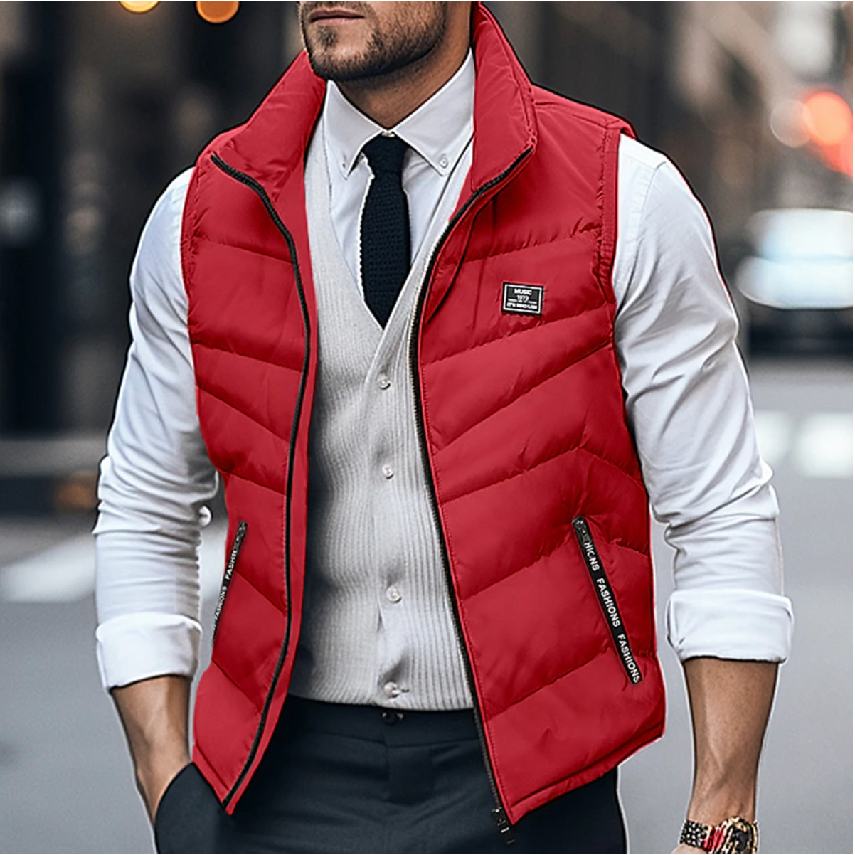 Maxime | Gilet matelassé pour homme avec fermeture éclair