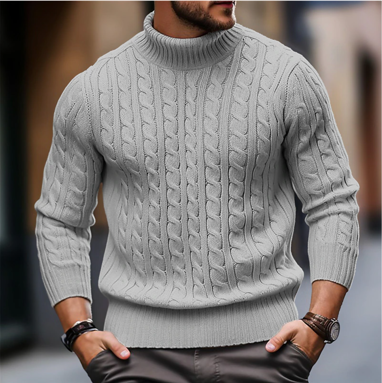Charles - Pull à Col Roulé pour Homme, Idéal pour l'Automne et l'Hiver