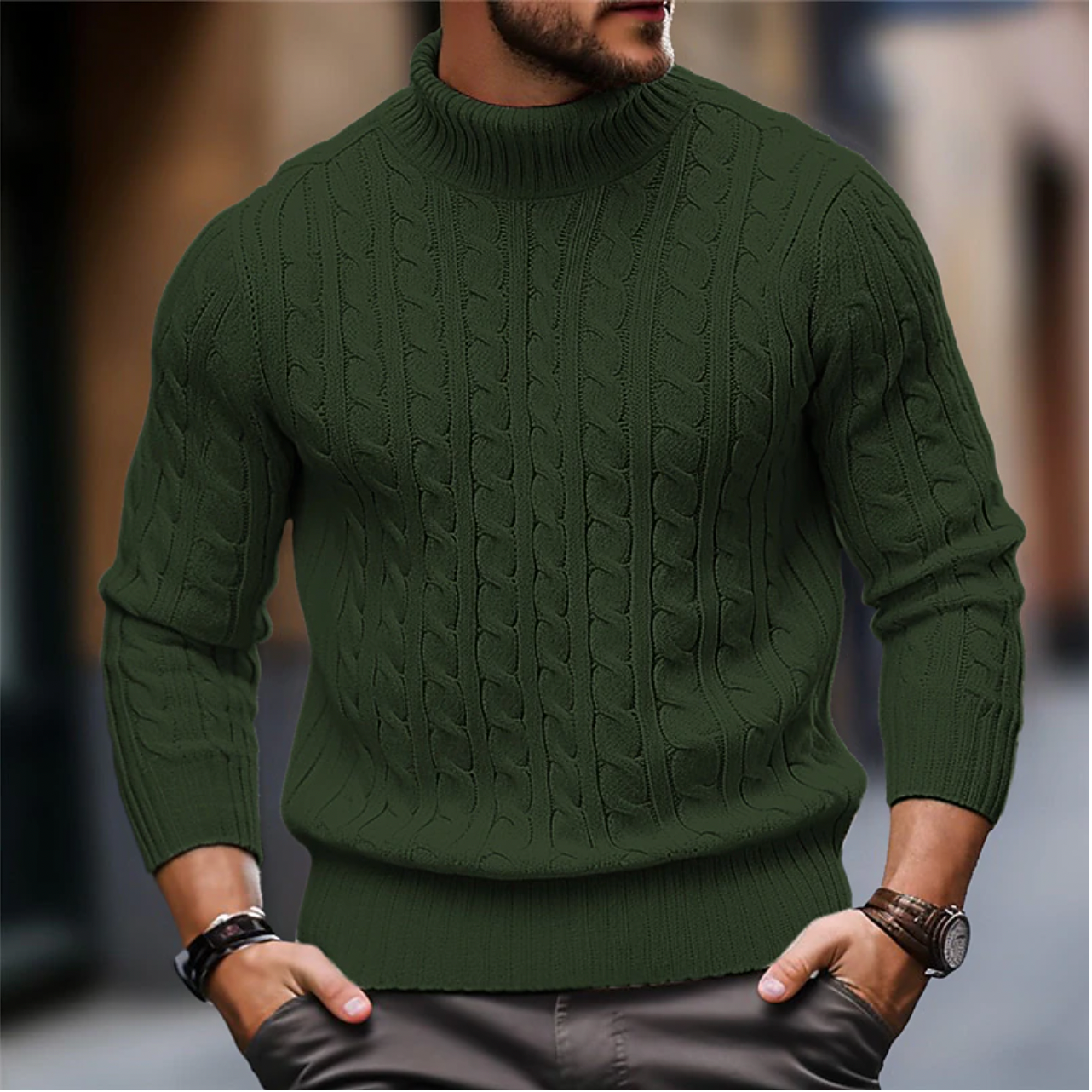 Charles - Pull à Col Roulé pour Homme, Idéal pour l'Automne et l'Hiver
