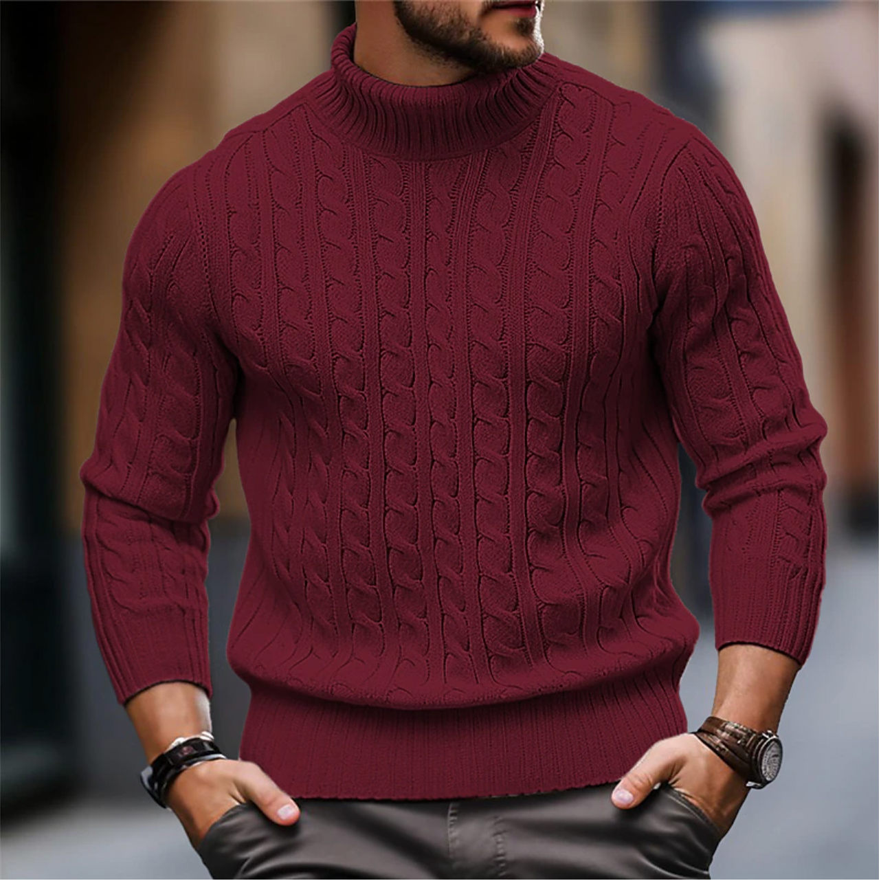 Charles - Pull à Col Roulé pour Homme, Idéal pour l'Automne et l'Hiver