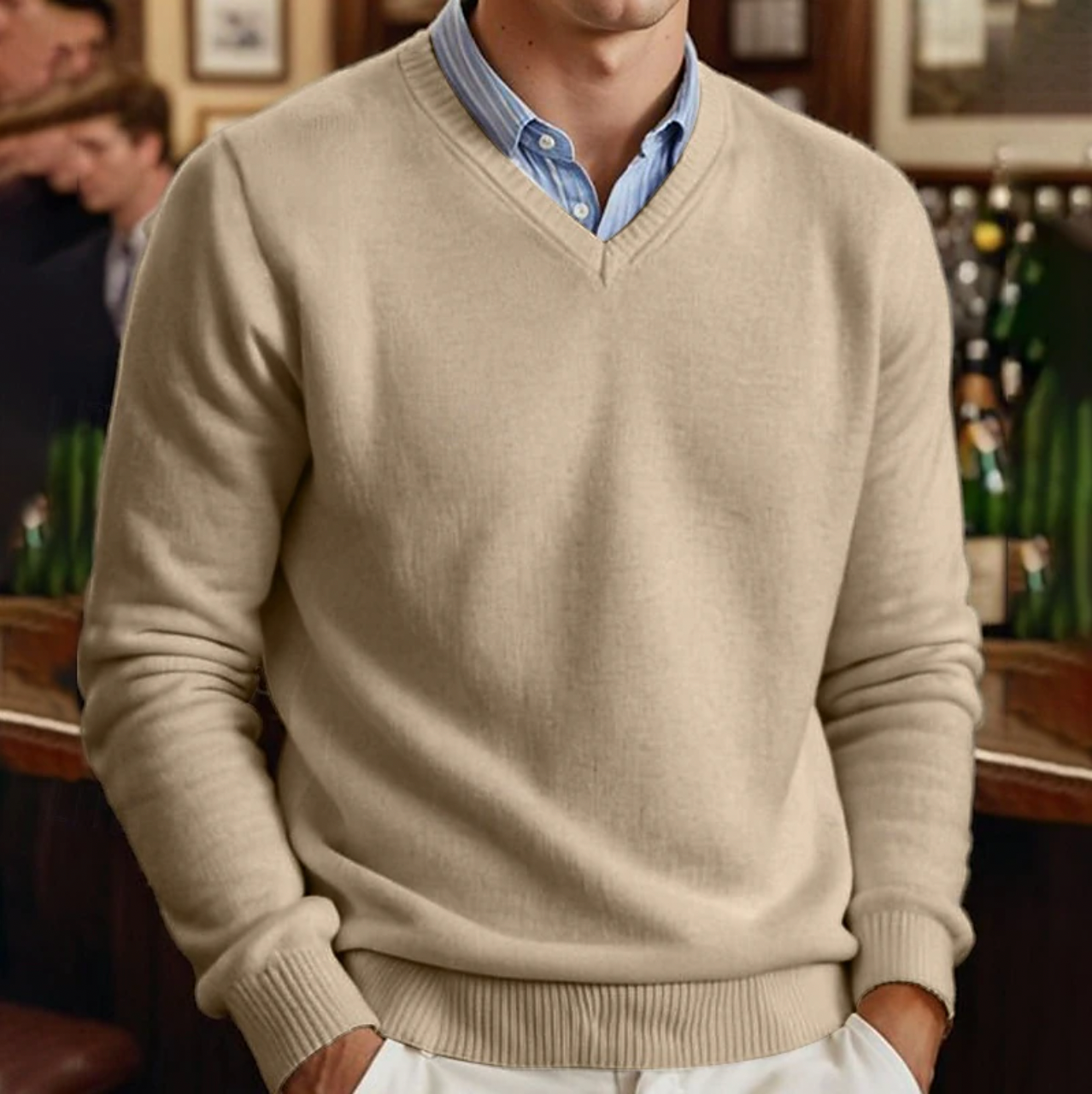 Homme - Pull Col V Uni