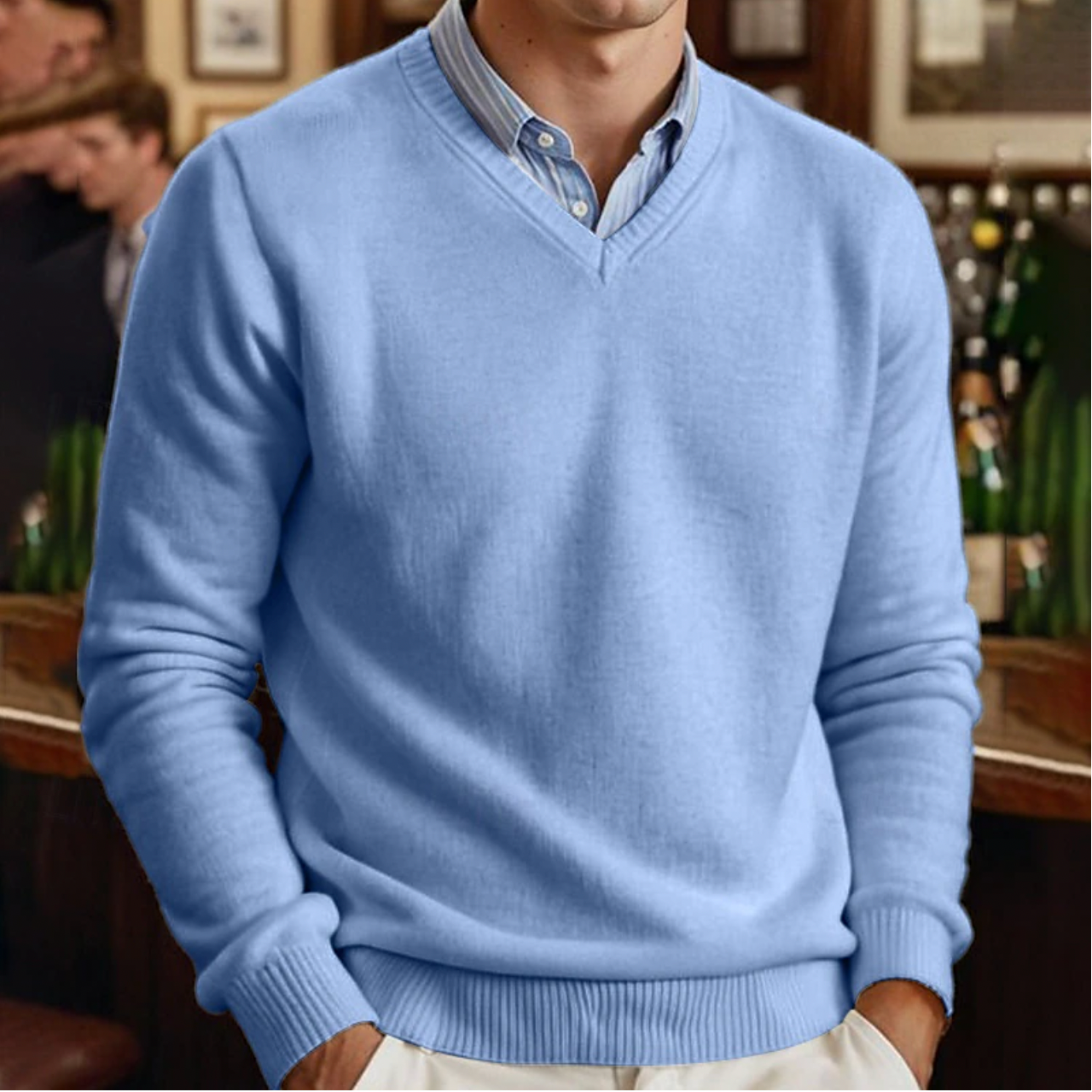 Homme - Pull Col V Uni