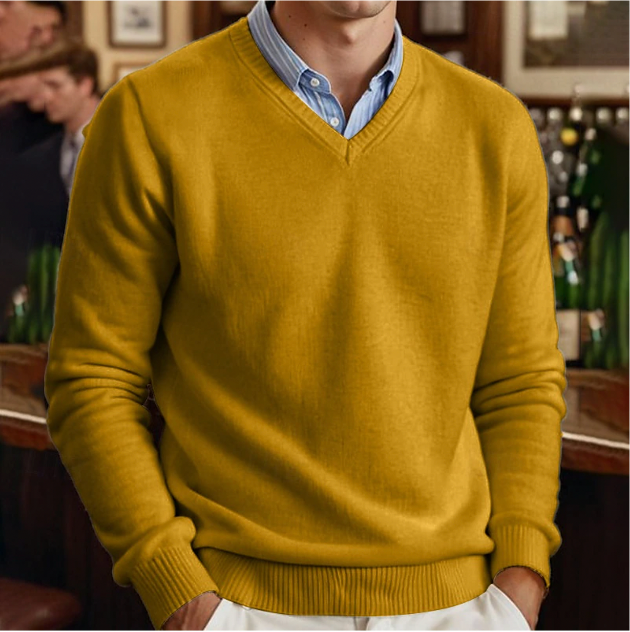Homme - Pull Col V Uni