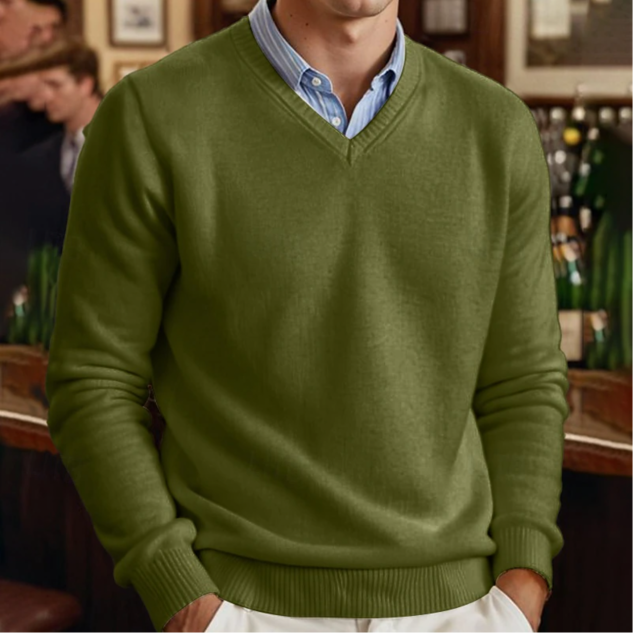 Homme - Pull Col V Uni