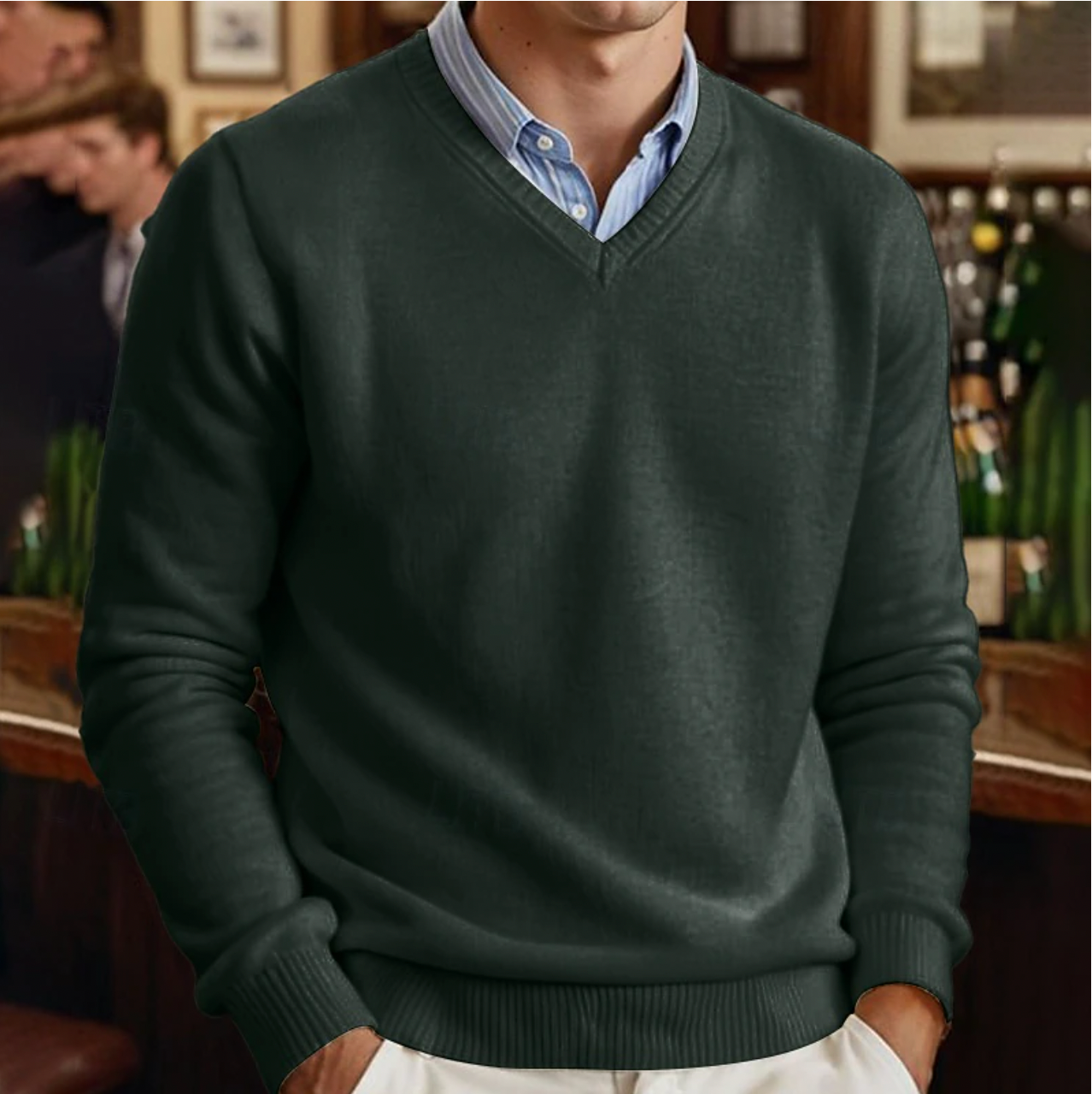 Homme - Pull Col V Uni