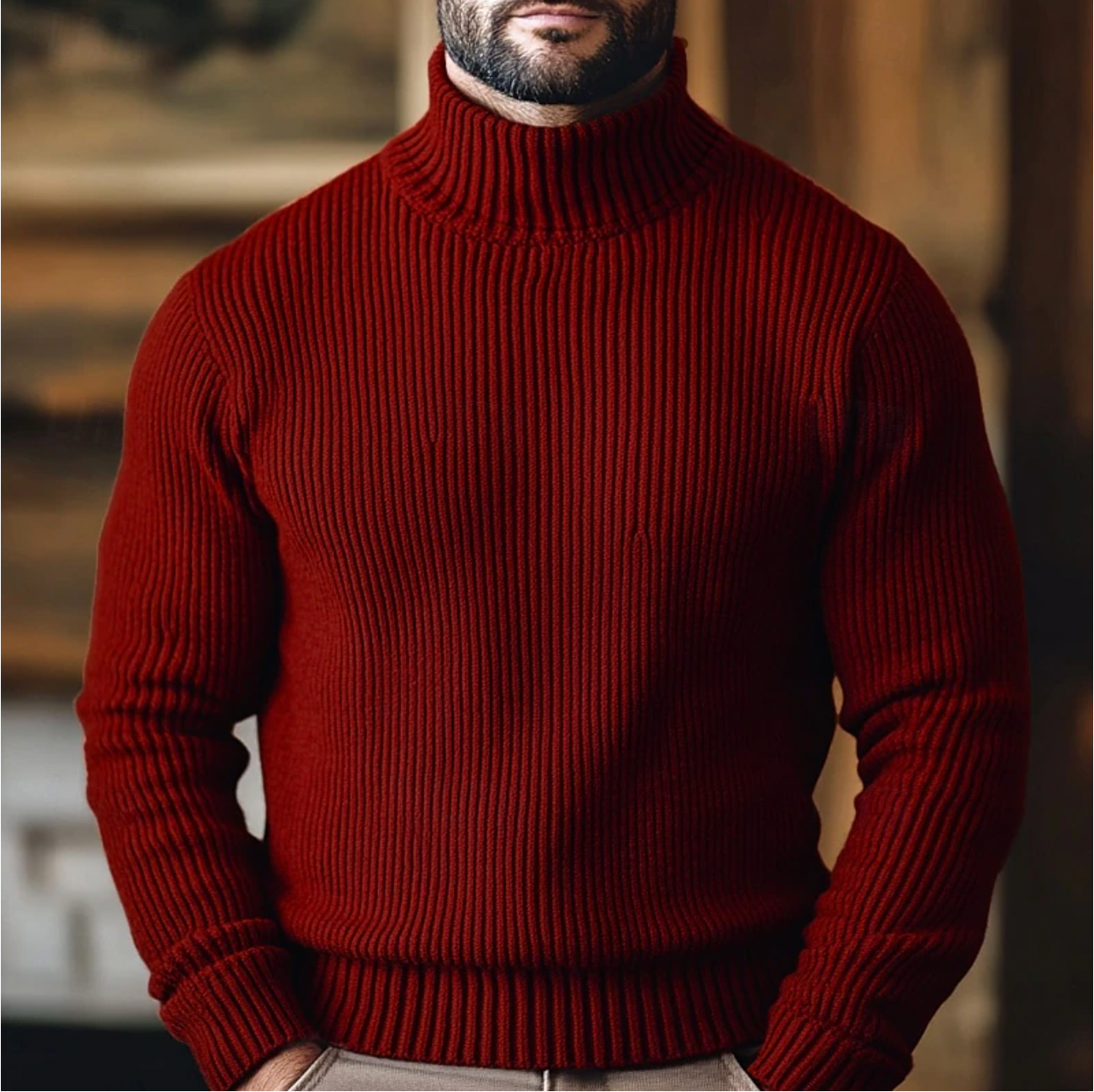 Pull Col Roulé Élégant et Chaud pour l'Hiver