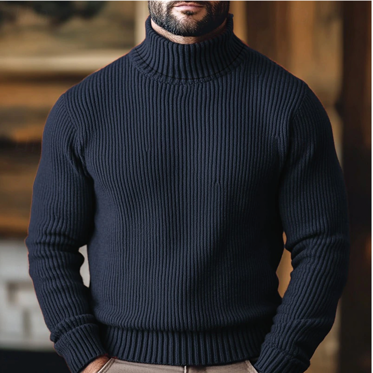Pull Col Roulé Élégant et Chaud pour l'Hiver