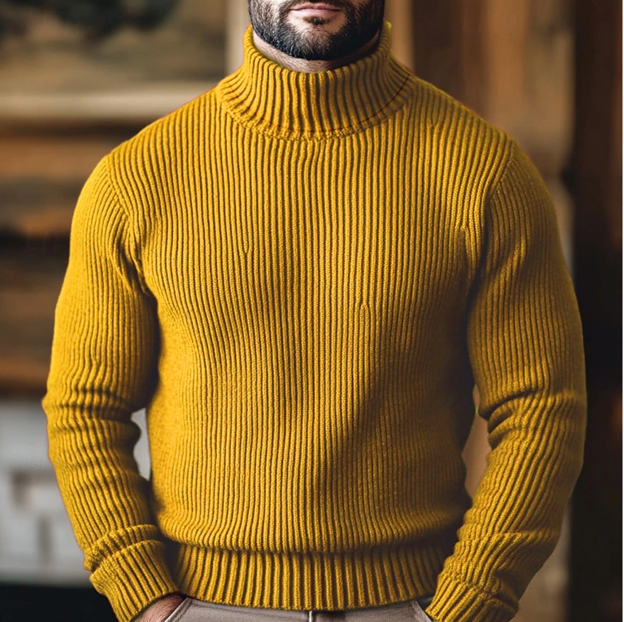 Pull Col Roulé Élégant et Chaud pour l'Hiver