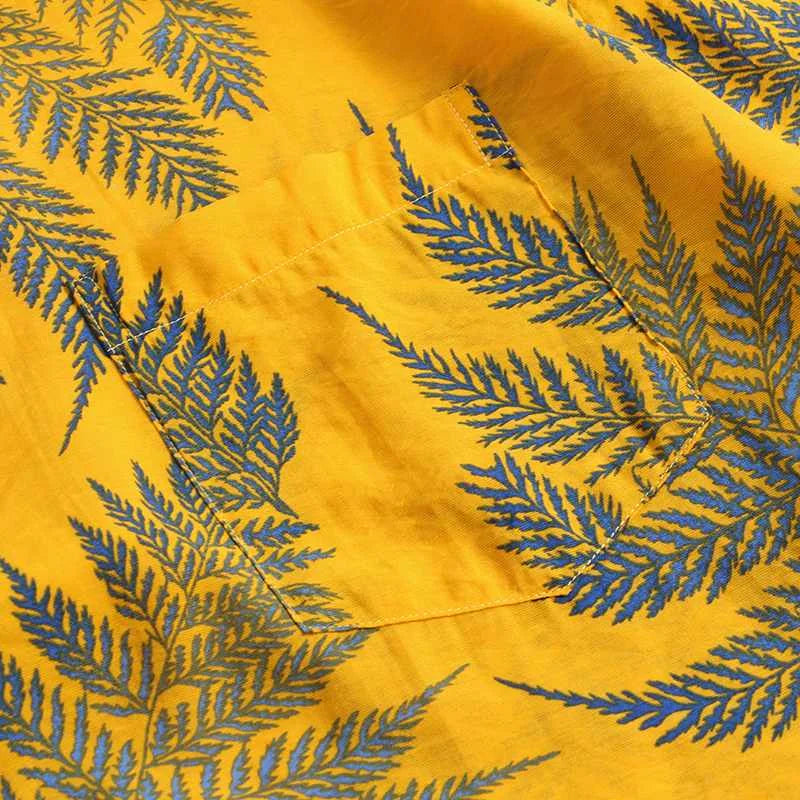 Chemise Imprimée Feuilles Tropicales