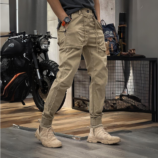 Pantalon Cargo Élastique en Spandex