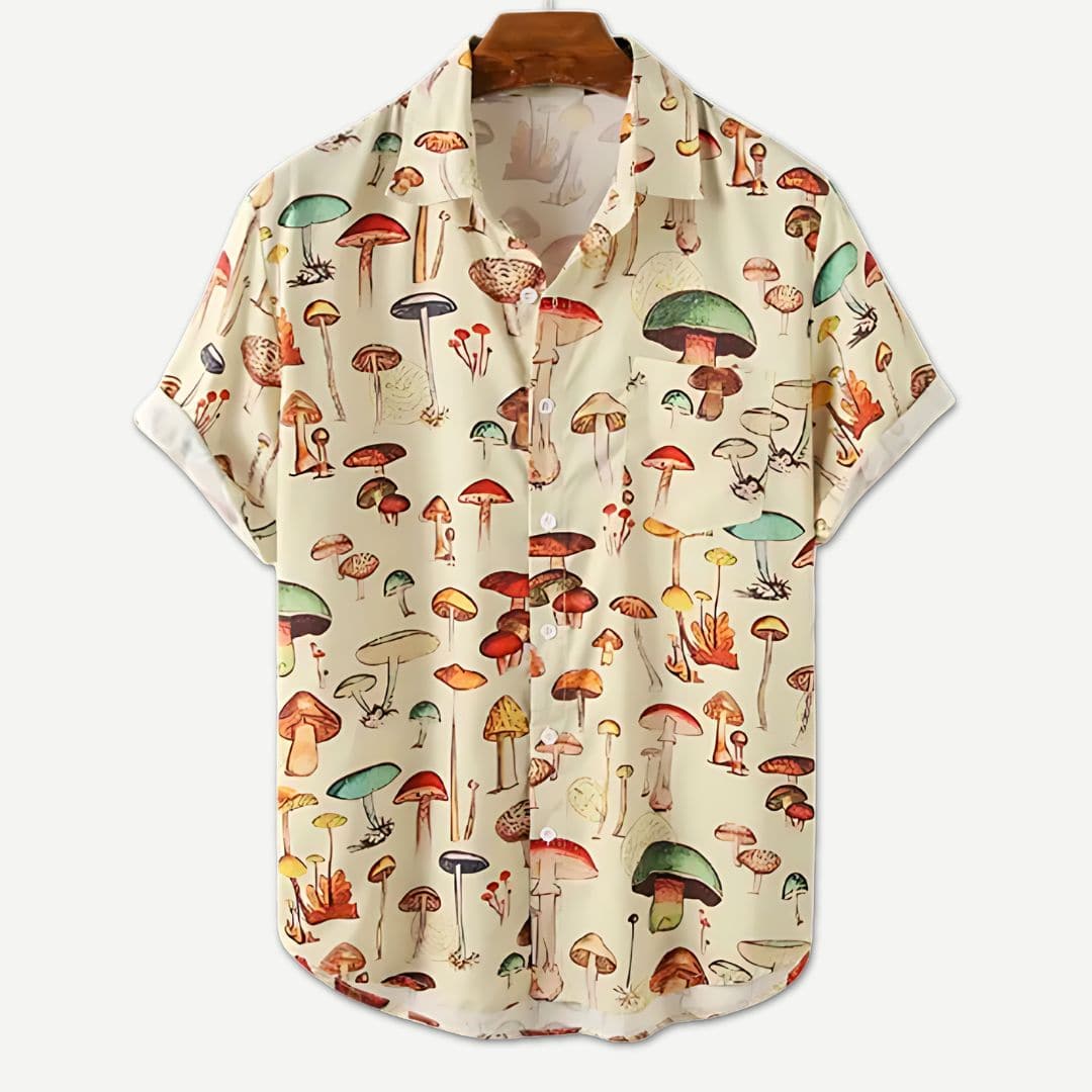 Chemise Hawaïenne Mosaic de Champignons pour Homme