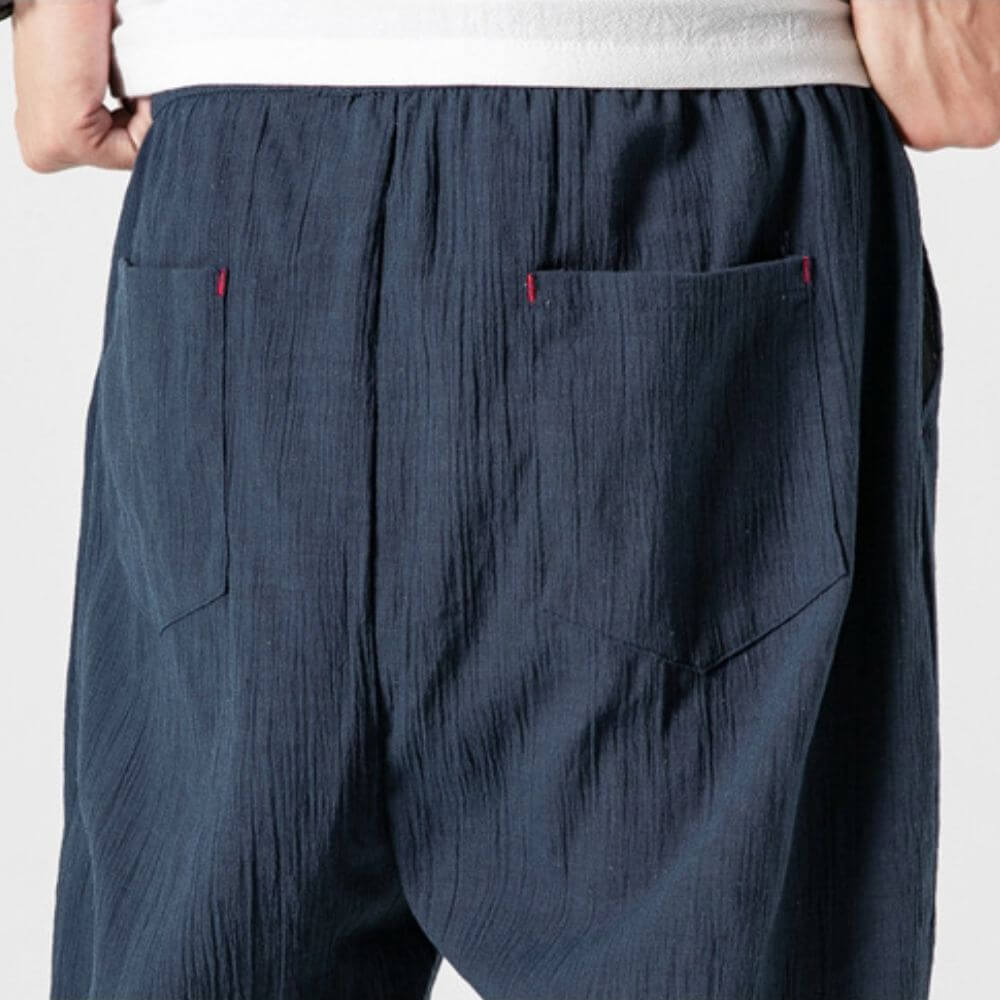 Pantalon Confort Gris en Coton et Lin