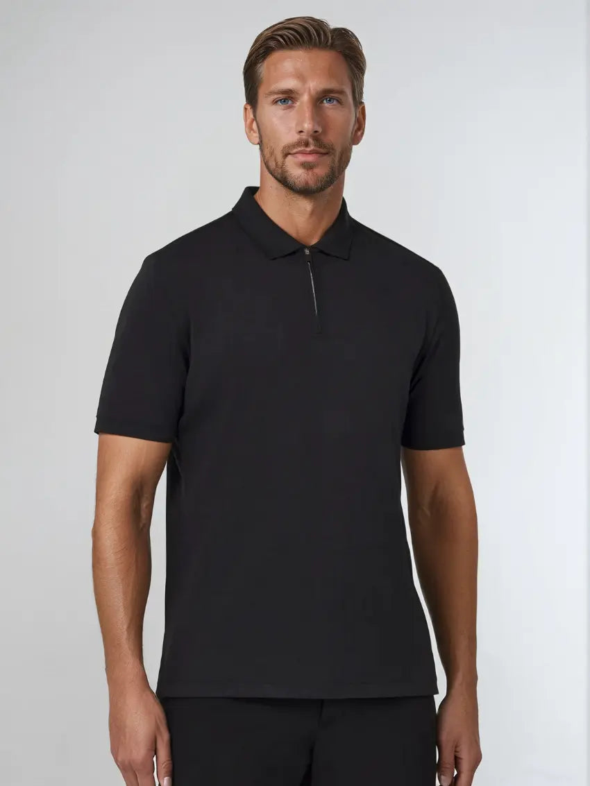 Polo Noir Urbain pour Homme Moderne