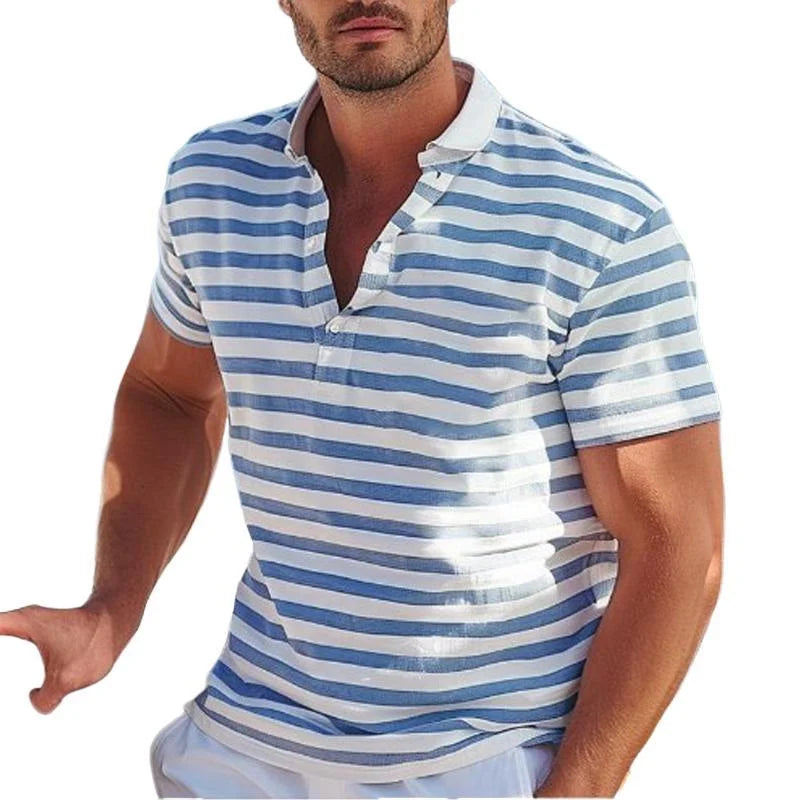 François – Polo à Rayures Rétro pour Homme