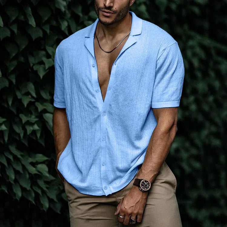 Chemise d'Été en Lin pour Homme avec Boutons
