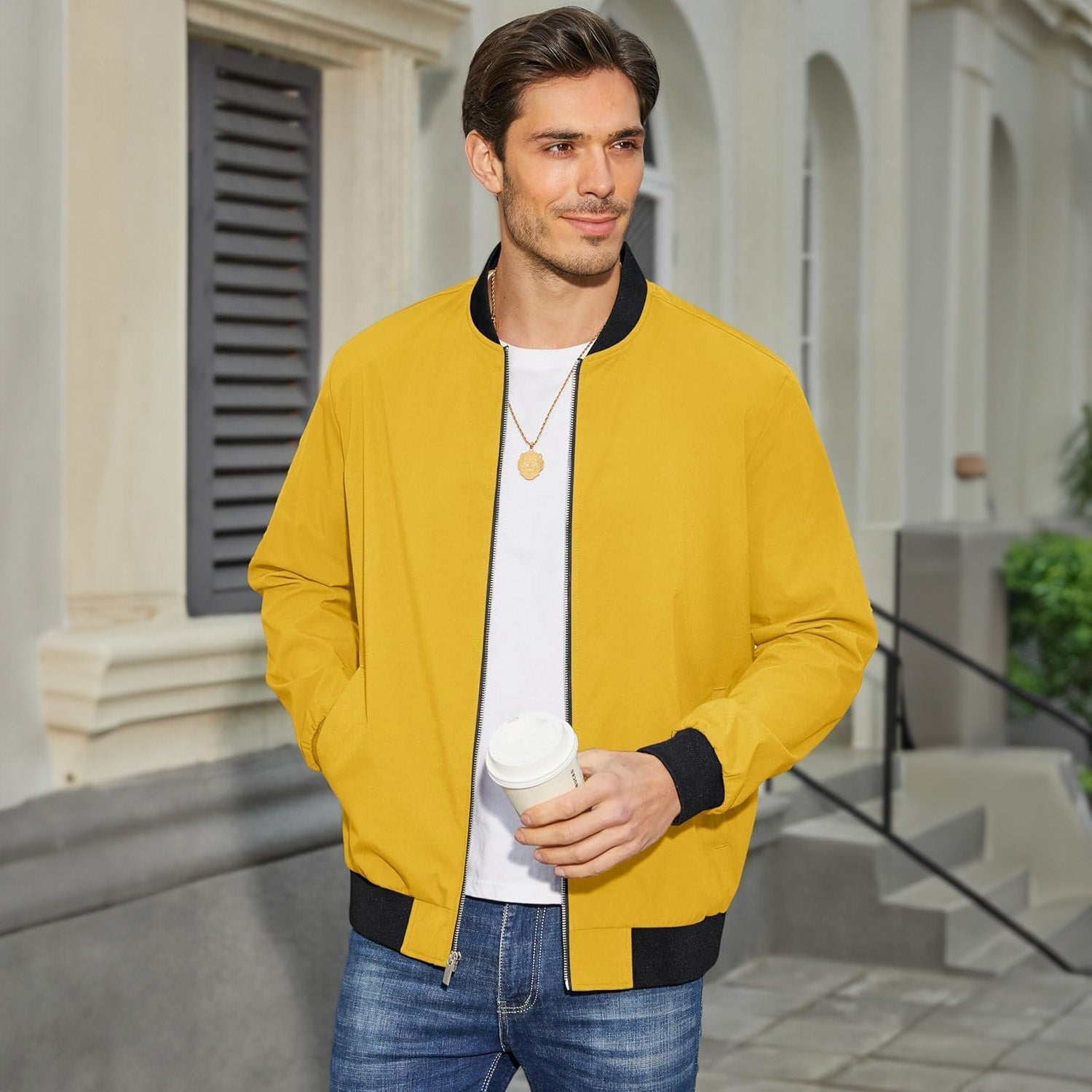 Bomber Léger pour Homme avec Matériau Respirant
