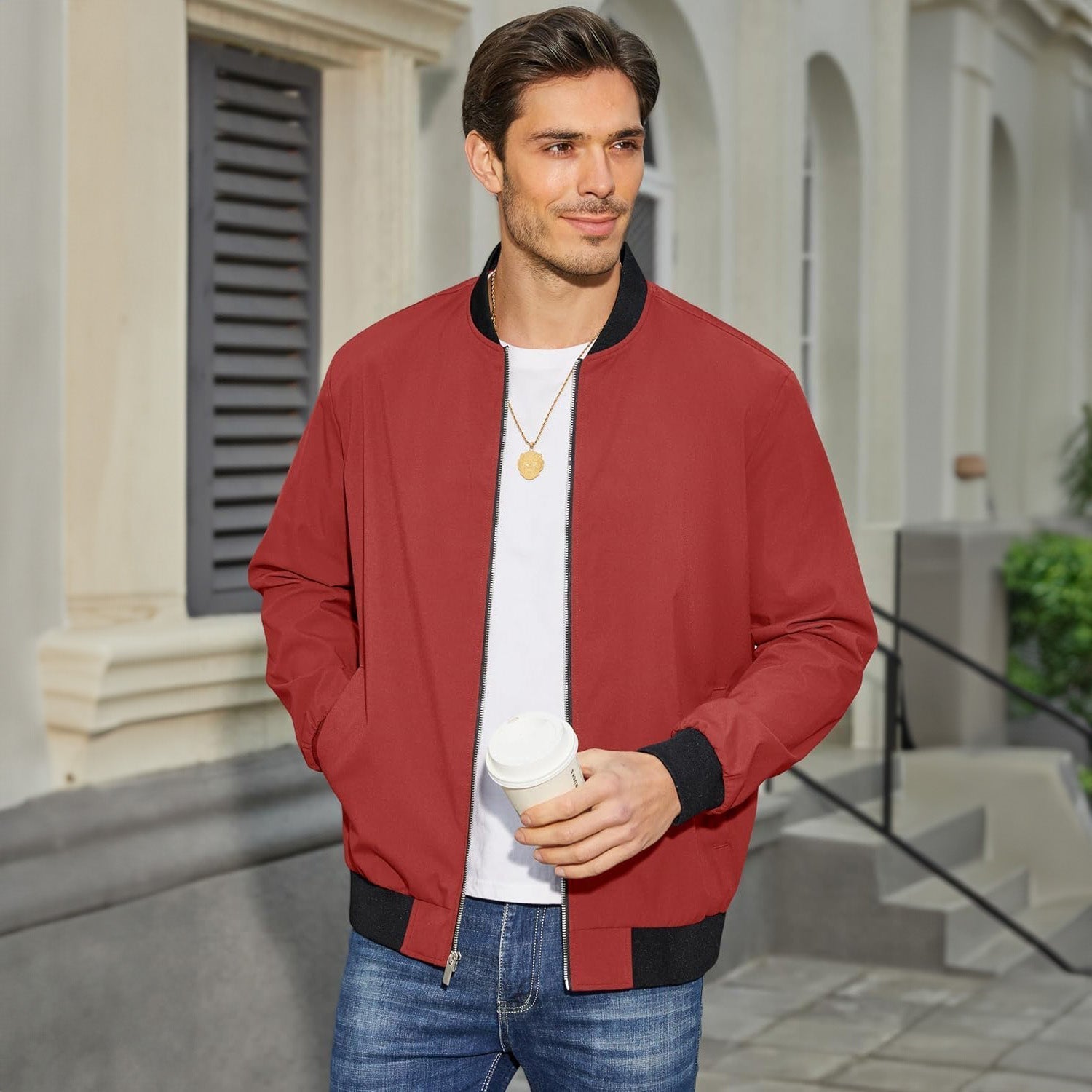 Bomber Léger pour Homme avec Matériau Respirant