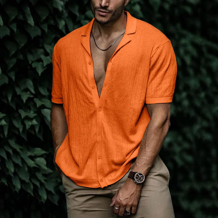 Chemise d'Été en Lin pour Homme avec Boutons