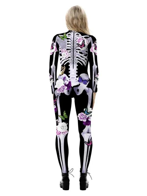 Costume d'Halloween imprimé squelette papillon