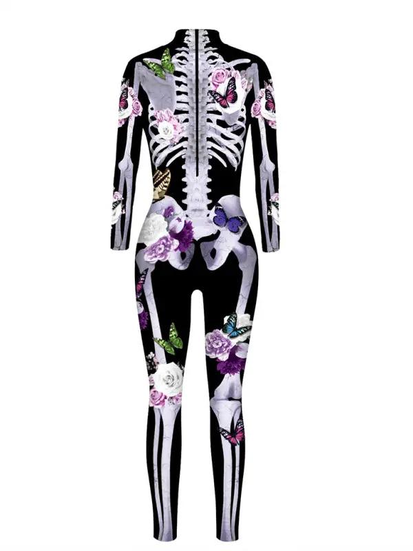 Costume d'Halloween imprimé squelette papillon