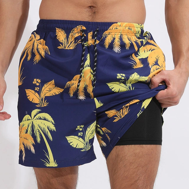 Short de bain homme séchage rapide avec doublure