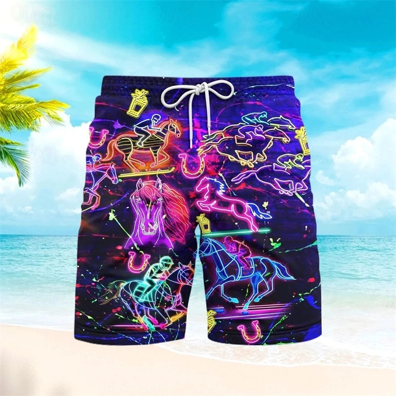 Short de bain rayé dégradé homme été