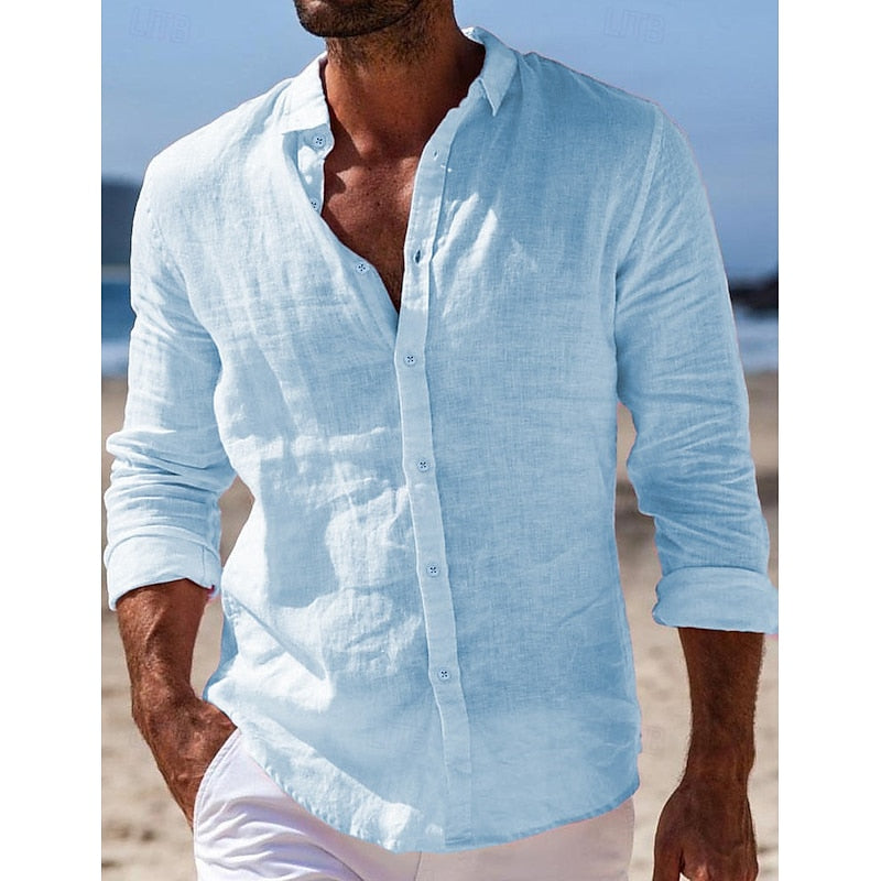 Tom Chemise Homme Décontractée en Lin