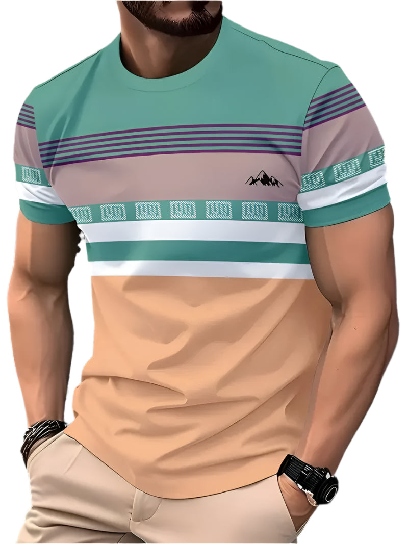 T-shirt Rayé Classique Été Confortable
