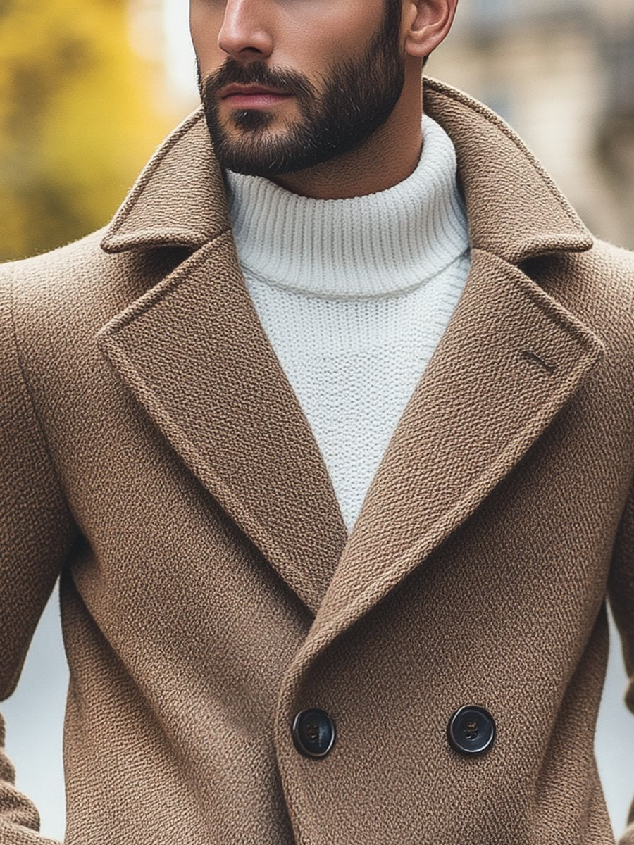 Manteau Retro en Laine pour Homme