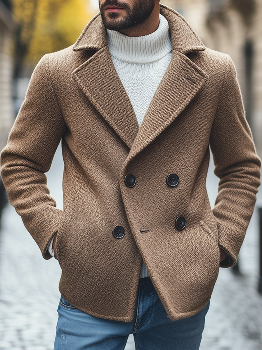 Manteau Retro en Laine pour Homme