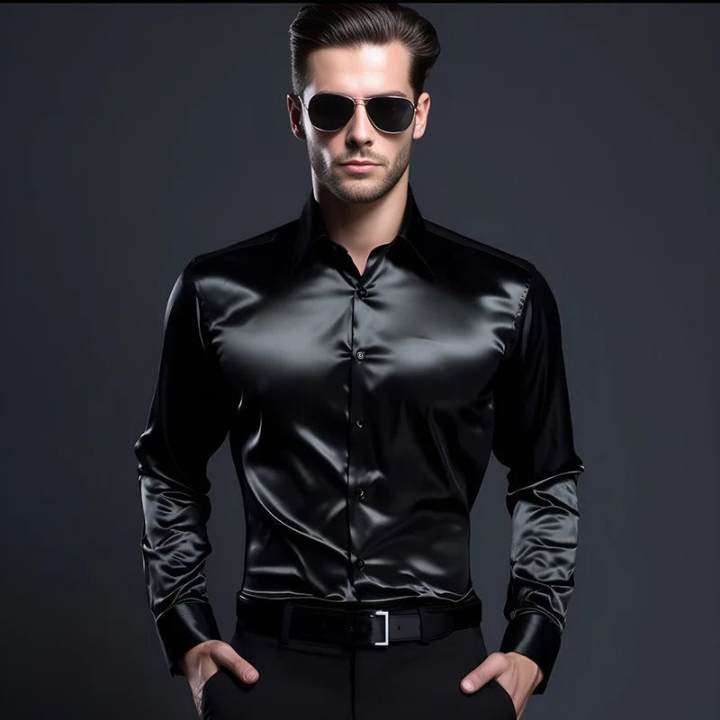 Chemise de Soie Satin Homme