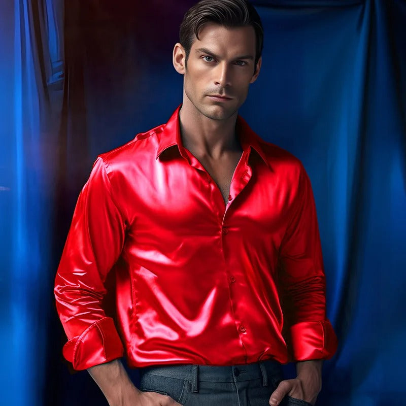 Chemise de Soie Satin Homme