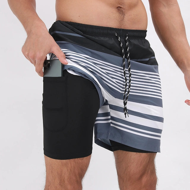 Short de bain homme séchage rapide avec doublure