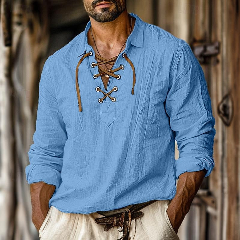 Chemise Élégante en Lin à Manches Longues