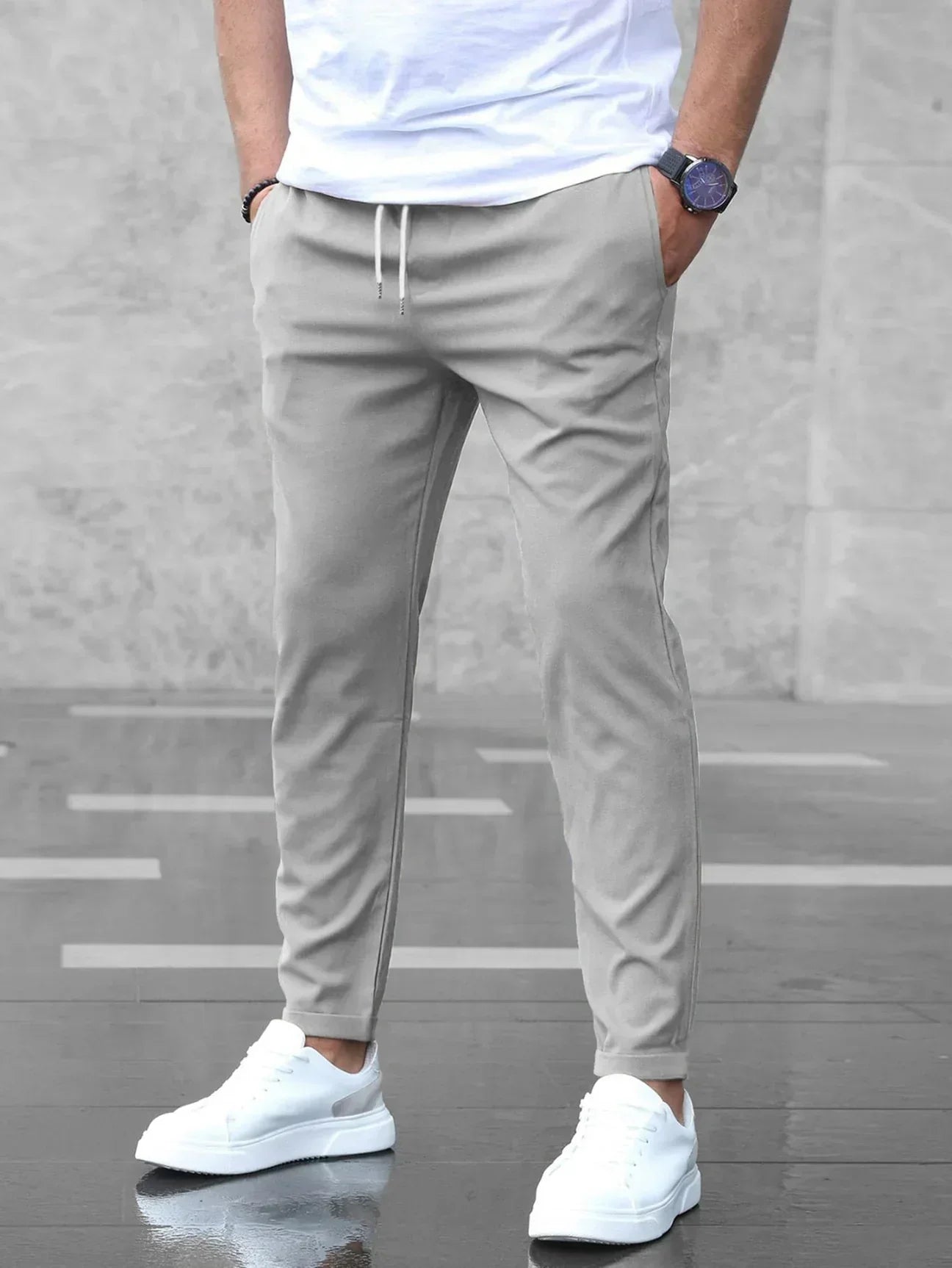 Pantalon Élegant en Tissu Extensible