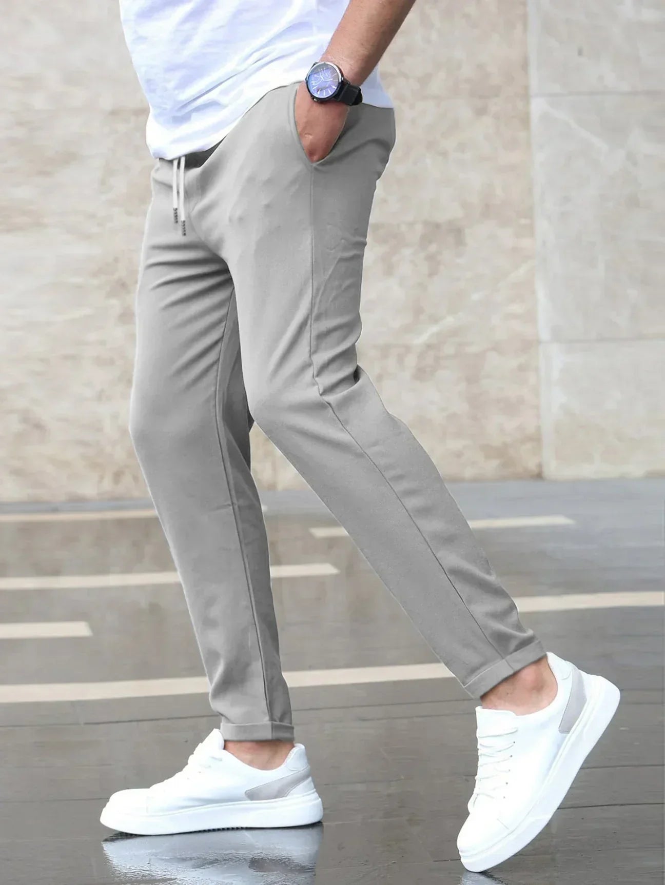 Pantalon Élegant en Tissu Extensible