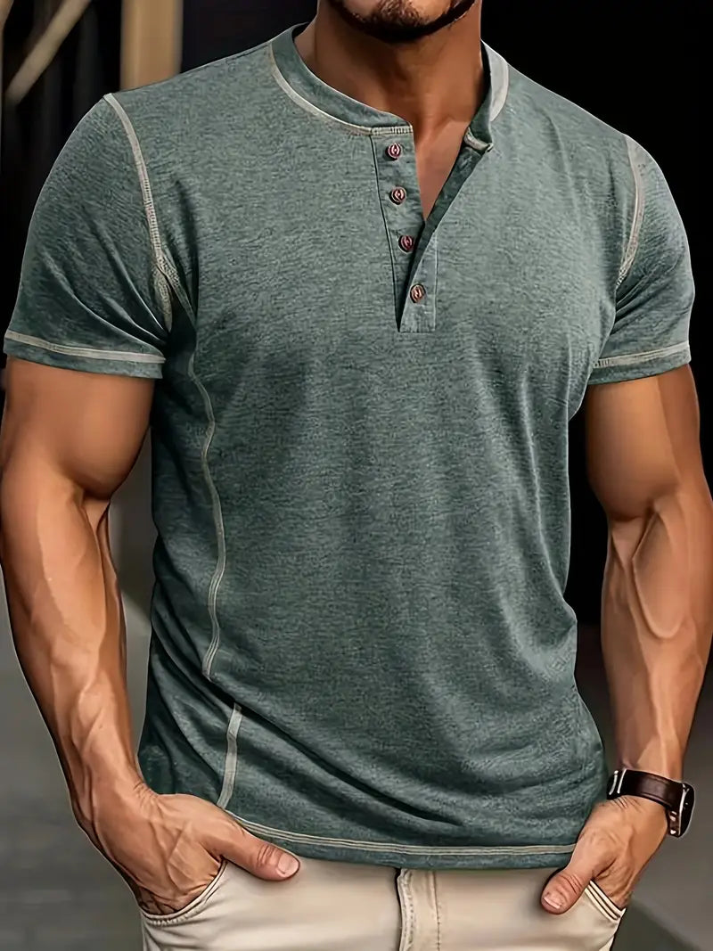 Alexandre - T-shirt Henley Élégant