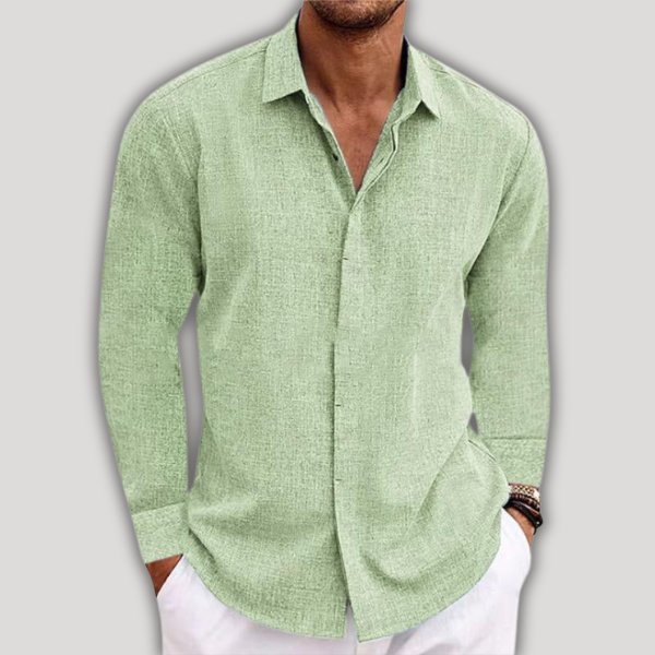 Chemise Élégante en Lin à Manches Longues
