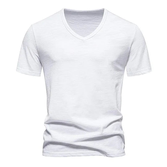 Étienne – T-shirt Décontracté en Bambou à Col V pour Homme