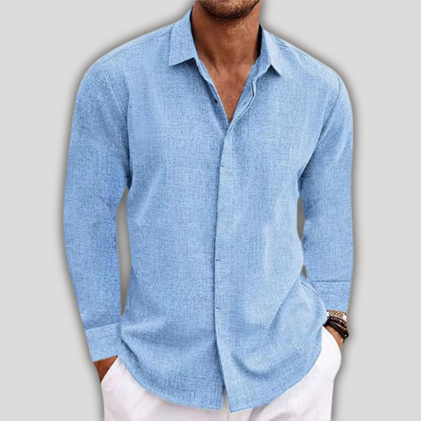 Chemise Élégante en Lin à Manches Longues