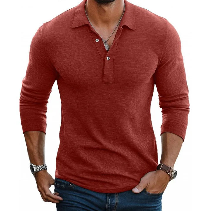Lucas | Polos à manches longues en coton 100%