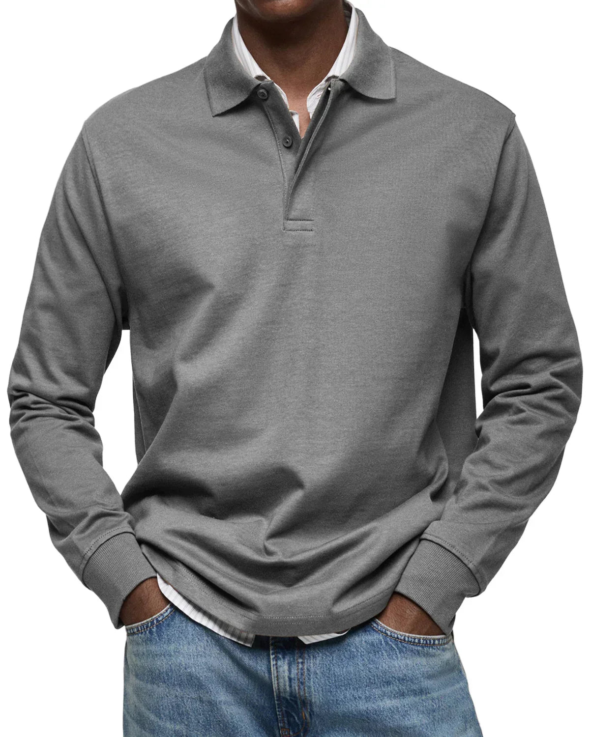 Julien | Polo en coton manches longues classique