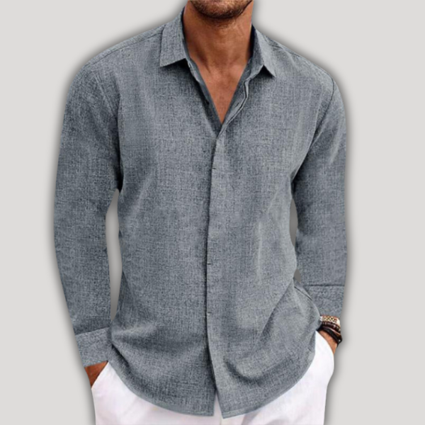 Chemise Élégante en Lin à Manches Longues