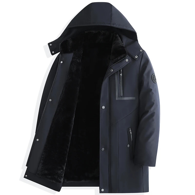 Parka d'Hiver pour Hommes avec Capuche Amovible et Fermetures Éclair