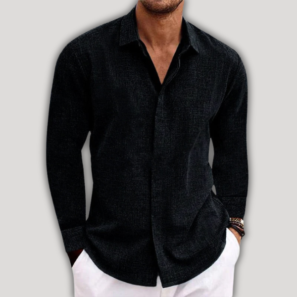 Chemise Élégante en Lin à Manches Longues