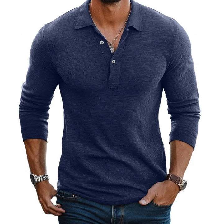 Lucas | Polos à manches longues en coton 100%